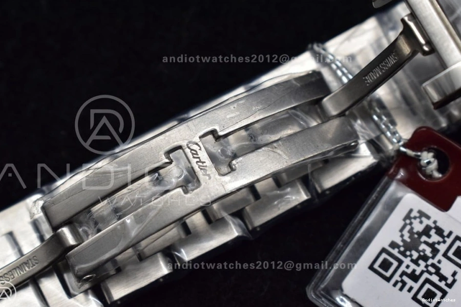 20.3mm ZipUp Ronda K11F On Bezel Bracelet Dial White Diamond Quartz With 1190 SS Tank SS Solo 1001